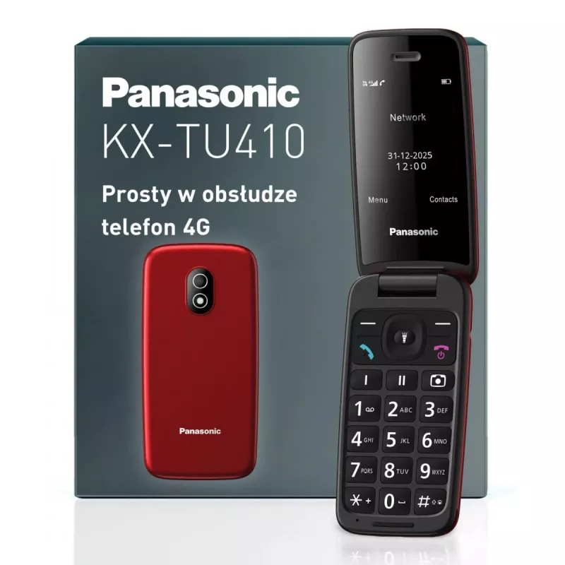 PANASONIC KX-TU410EXR Clamshell Mobilusis Telefonas - Raudonas