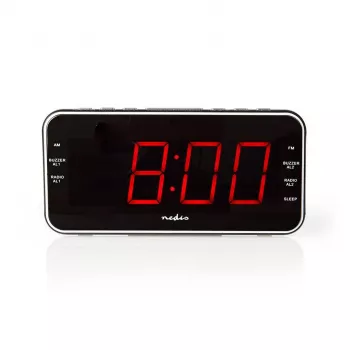 Nedis CLAR004BK Radijo žadintuvas su LED ekranu, FM imtuvu, dviem žadintuvais, projekcija, AUX, juodas