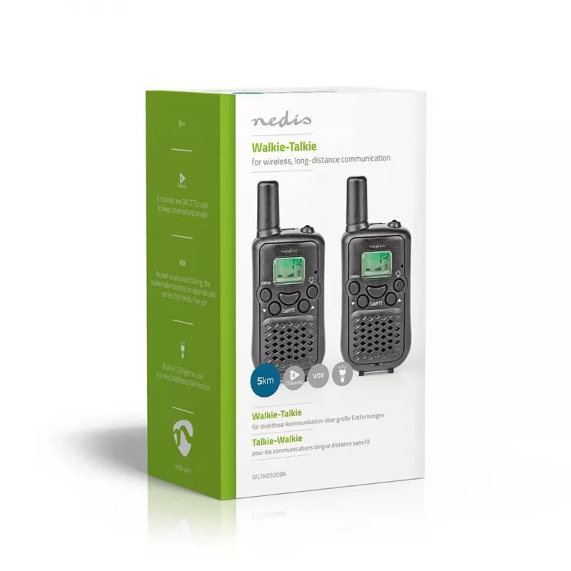 Nedis racijų rinkinys WLTK0500BK 5 km diapazonas 8 kanalai PMR446