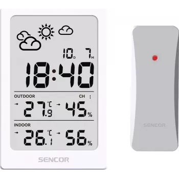 SENCOR Multifunctional Station SWS 2300 W - Oraių stotelė su laikrodžiu, žadintuvu ir lauko jutikliu