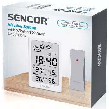 SENCOR Multifunctional Station SWS 2300 W - Oraių stotelė su laikrodžiu, žadintuvu ir lauko jutikliu