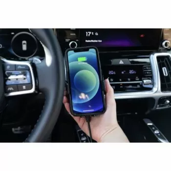 ANSMANN WiLine 15 belaidis automobilinis įkroviklio laikiklis - 15W Qi greitasis įkrovimas, automatinis užspaudimas, 360° sukimas, juodas