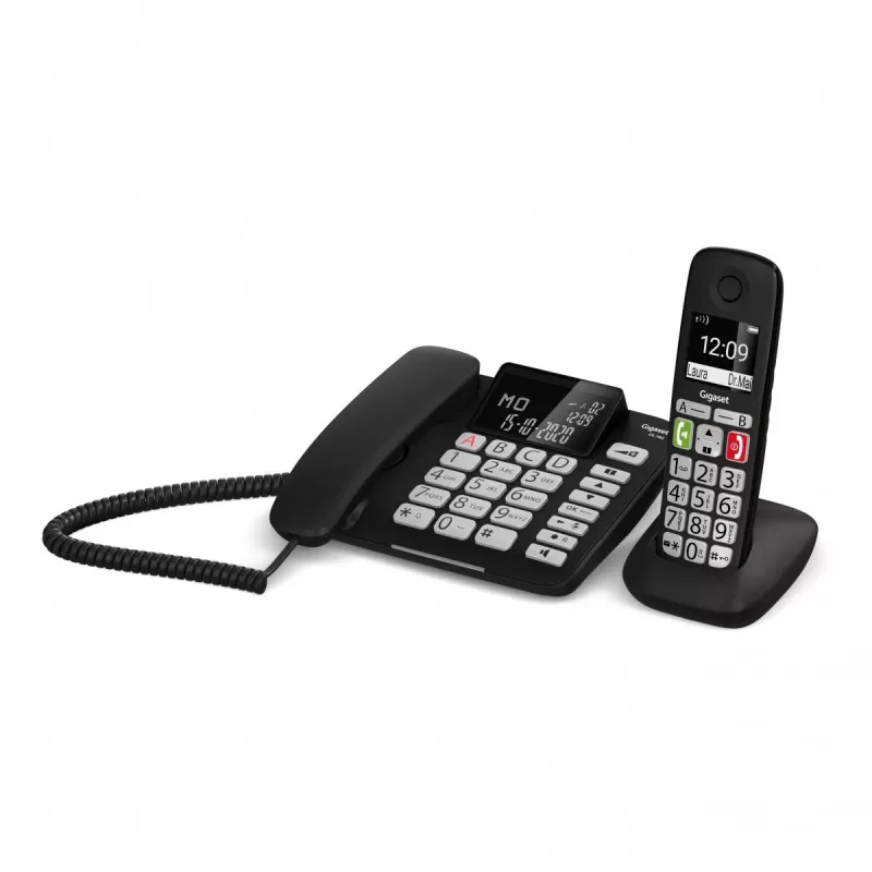 Gigaset DL780 Plus Laidinis Telefonas su Atsiliepimo Aparatu, Juodas