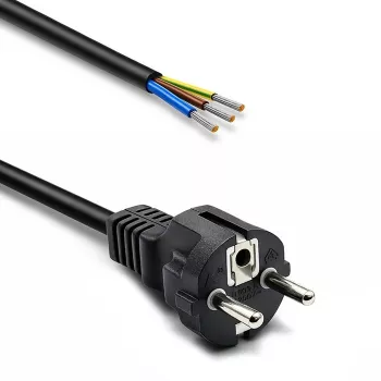 QOLTEC SCHUKO CEE maitinimo laidas Cu nuimtais ir lituotais galais 1,5 m juodas