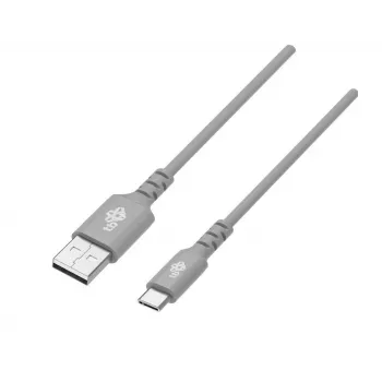 TB USB-C laidas 1m pilkas - USB 2.0 įkrovimas ir sinchronizavimas, nailono pynė