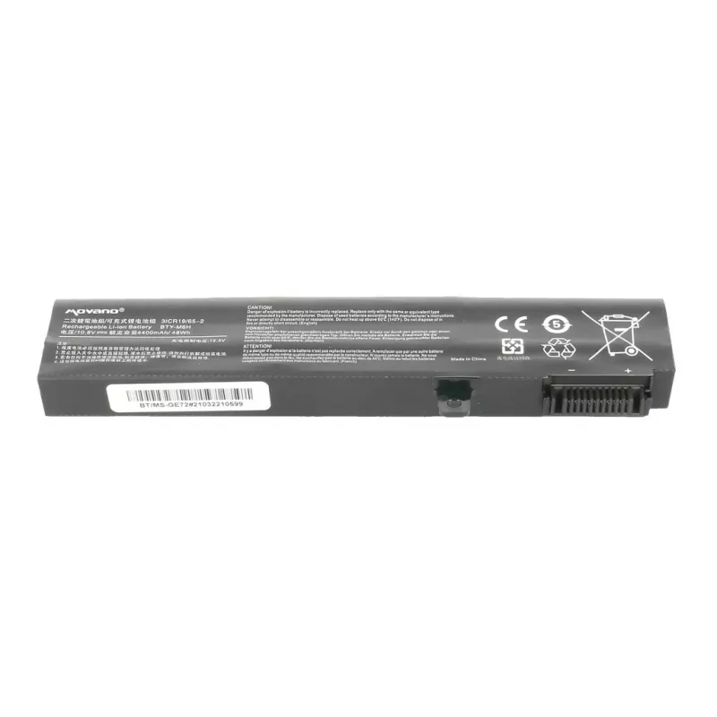 MOVANO baterija BTY-M6H, skirta MSI CX62 GE62 GE72 GL72 PE70 - 4400 mAh (48 Wh)