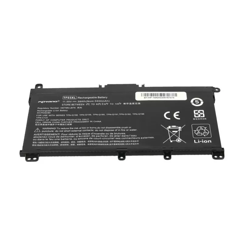 MOVANO Baterija TF03XL, skirta HP Pavilion 14-BF 14-BP 15-CD - 3400 mAh (39 Wh)