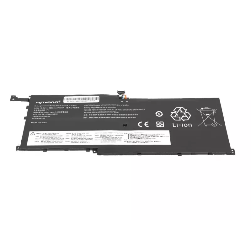 MOVANO baterija 00HW028 01AV439, skirta Lenovo X1 Carbon 20FB - 3290 mAh (50 Wh)