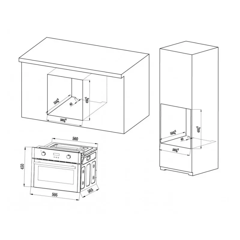 Kompaktiška orkaitė MPM-63-BOK-24, 24L, 1500W, juoda