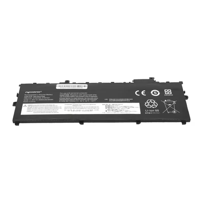 MOVANO baterija 01AV430, skirta Lenovo ThinkPad X1 Carbon 5th Gen 6th Gen 2017 2018 - 4650 mAh (54 Wh)