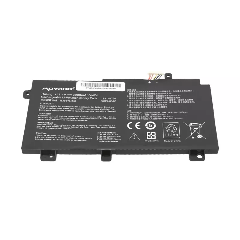MOVANO baterija B31N1726, skirta Asus FX504 FX505 FX80G - 3900 mAh (44 Wh)