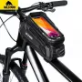 WILDMAN XT5 Frame Bag Black - Dviračio viršutinio vamzdžio krepšys su telefono kišene, vandeniui atspari PU oda