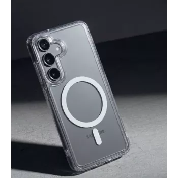 Crong Hybrid Clear Magnetic Case, skirta Samsung Galaxy A57, permatoma, suderinama su MagSafe