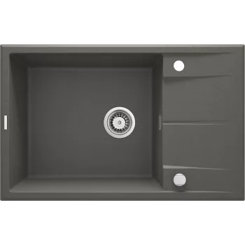 DEANTE 1-dubuo granitinė kriauklė su džiovintuvu - Juoda (Nero) 780x440mm