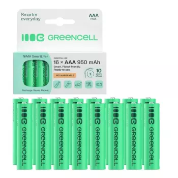 GREEN CELL Įkraunamos baterijos 16xAAA HR03 950mAh Ni-MH