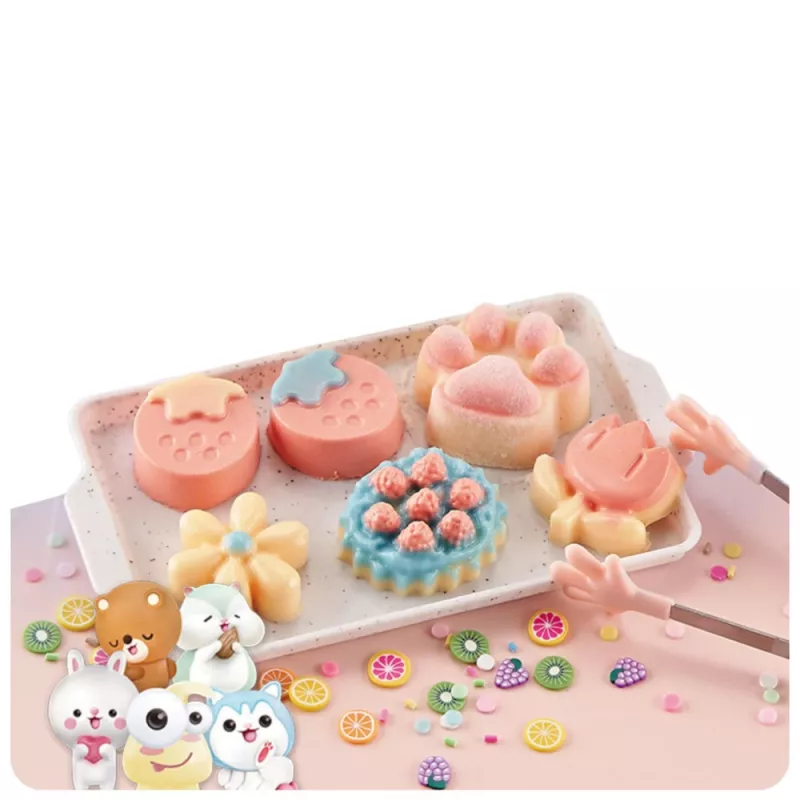 LEAN TOYS Kūrybinis plastiko rinkinys „Squishy“ dekoratyvinių desertų ir gėlių kūrimui „Pasidaryk pats“