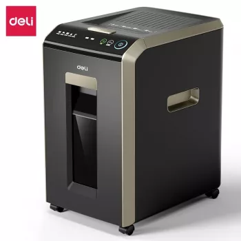 DELI ET089 Kryžminio pjovimo popieriaus smulkintuvas, 8 lapai, 15L, juodas