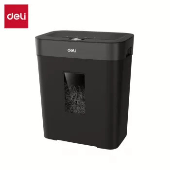 Deli ET023 kryžminio pjovimo popieriaus smulkintuvas, 10 lapų, P-4 saugumo lygis, 17 L talpa, juodas