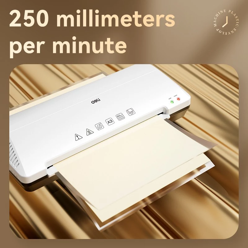 DELI Office Laminator ET105 A3 - Hot & Cold, 2 Rollers, 125 Micron