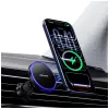USAMS Magnetinis laikiklis automobilio ventiliacijos grotelėms išmaniesiems telefonams, 360° sukimasis, juodos spalvos