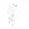 Dudao A26TEU GaN 25W USB-C USB-A sieninis įkroviklis baltas