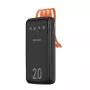 Dudao K6Pro+ Power Bank 20000mAh su 4 įmontuotais kabeliais USB-C Micro USB Lightning USB-A įvestis Juoda