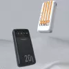 Dudao K6Pro+ Power Bank 20000mAh su 4 įmontuotais kabeliais USB-C Micro USB Lightning USB-A įvestis Juoda