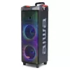 AIWA Power Audio Speaker KBTUS-710MKII 700W nešiojamas vakarėlių garsiakalbis su Bluetooth, USB, SD, AUX, FM radiju, LED apšvietimu, vežimėlio rankena, ratais, nuotolinio valdymo pultu, mikrofonu
