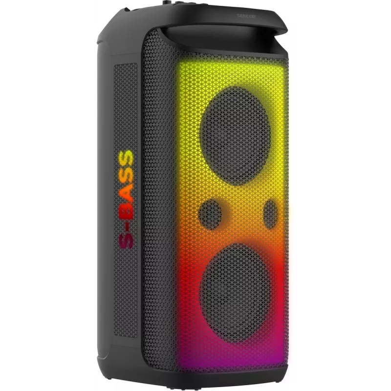 SENCOR Partycon CORE Power 140W nešiojamas Bluetooth garsiakalbis su TWS, IPX4, RGB LED, karaoke, juodas