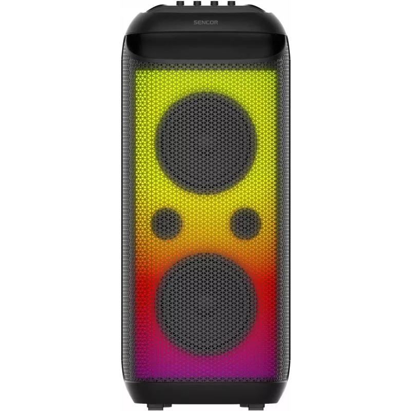 SENCOR Partycon CORE Power 140W nešiojamas Bluetooth garsiakalbis su TWS, IPX4, RGB LED, karaoke, juodas