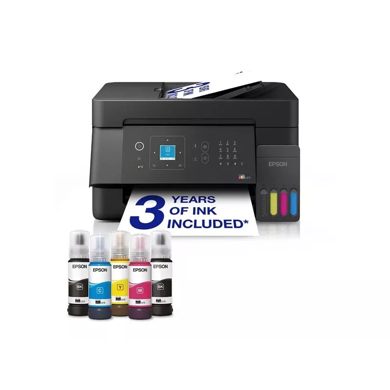 Epson L5390 Daugiafunkcis rašalinis spausdintuvas su nuolatiniu rašalu - Spalvotas - A4 - 33 ppm - Faksas - „Wi-Fi“ - LAN - ADF 30 lapų - Juodas