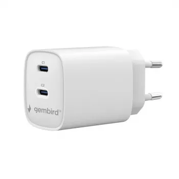 Gembird TA-UC-2C-PD45-01-W 45W USB-C Dual Port Wall Charger White