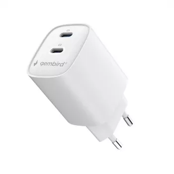 Gembird TA-UC-2C-PD45-01-W 45W USB-C Dual Port Wall Charger White