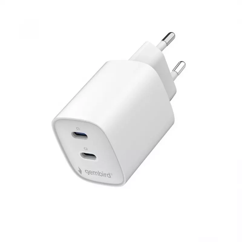 Gembird TA-UC-2C-PD45-01-W 45W USB-C Dual Port Wall Charger White