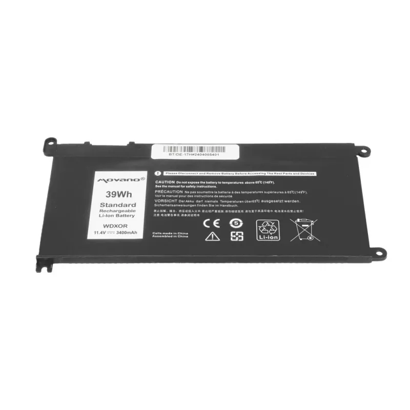 MITSU Battery WDX0R P75F P62F P66F T2JX4 WDXOR, skirta Dell - 3400 mAh (39 Wh)