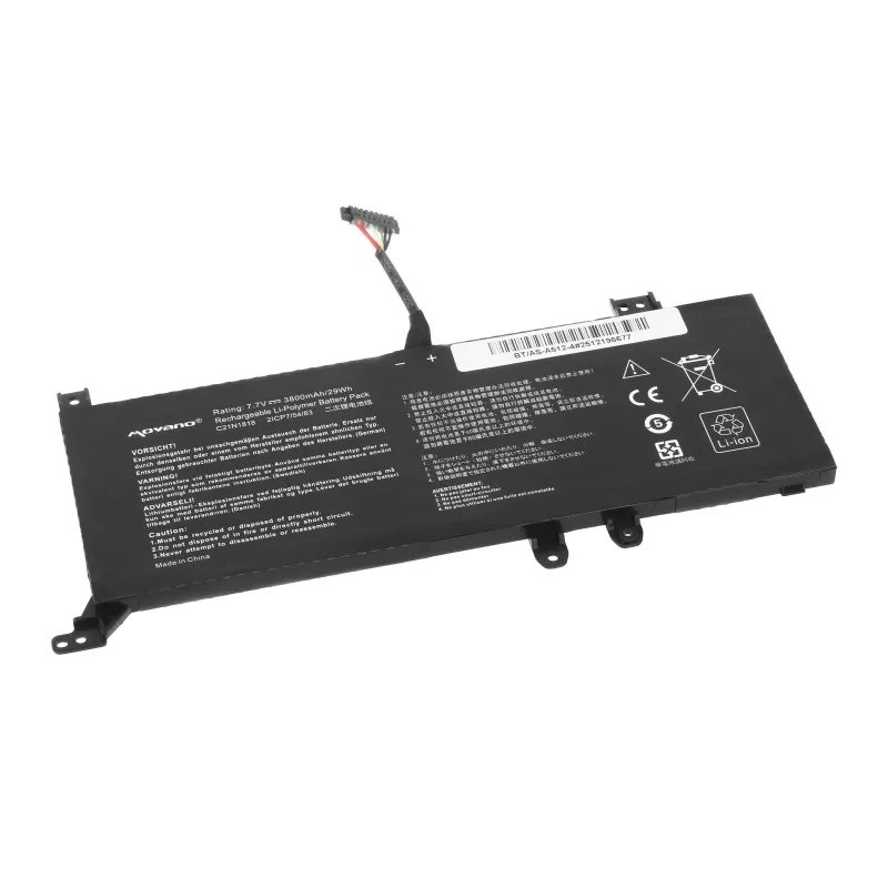 MITSU Battery B21N1818-2, skirta Asus X512FA X512UF X509FB X509FA X509FJ X509 - 3800 mAh (29 Wh)