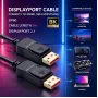 Qoltec DisplayPort v2.1 laidas, kištukas-kištukas, 8K 54G 5m, juodas