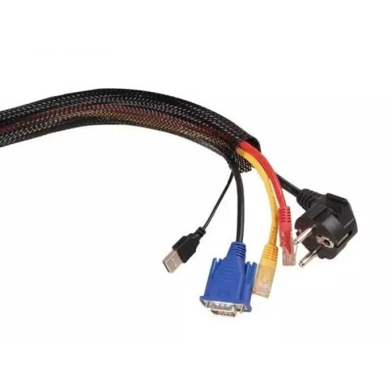 MACLEAN Cable Wire Organiser 1.8m 85mm MCTV-675 Black