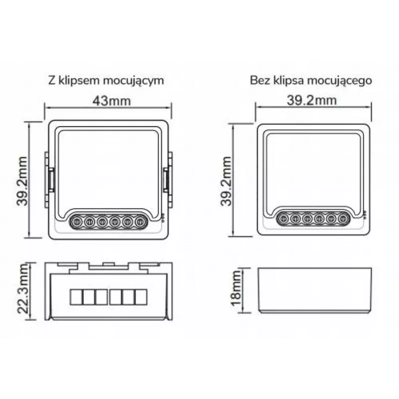 OXT T224 Mini Wi-Fi relės modulis 4 kanalų Tuya Smart Life sausas kontaktas 10A/kanalas