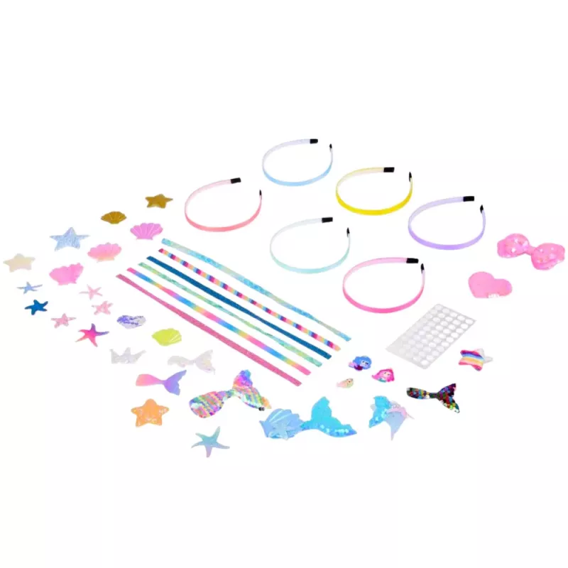 LEAN TOYS DIY kūrybinis rinkinys jūros kriauklių undinės plaukų juostoms gaminti
