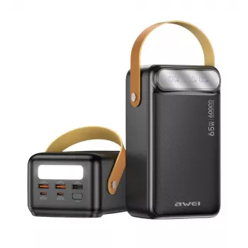 AWEI PA-82 Power Bank 60000mAh 65W PD 2xUSB-A/USB-C Juoda