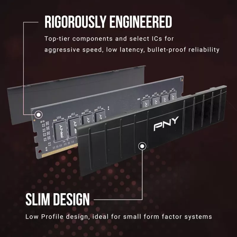 PNY 16GB DDR4 3200MHz žemo profilio darbalaukio atminties modulis