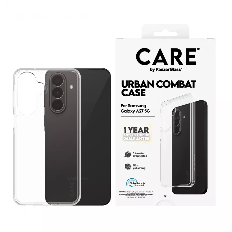 PanzerGlass CARE by Urban Combat dėklas, skirtas Samsung Galaxy A27 5G - permatomas