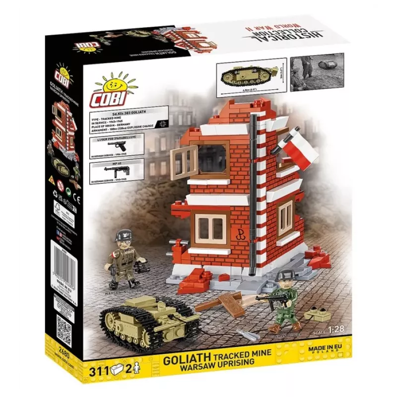 COBI Historical Collection Goliath vikšrinė mina Varšuvos sukilimas 1:35 mastelio modelio konstravimo rinkinys - 311 dalių