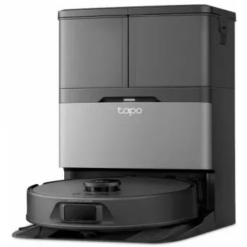 TP-LINK Tapo RV50 Pro Omni robot dulkių siurblys su automatiniu ištuštinimo doklu, LiDAR navigacija, 4200 Pa siurbimo galia, soniniu šluostymu, 300 min veikimo laiku, baltas