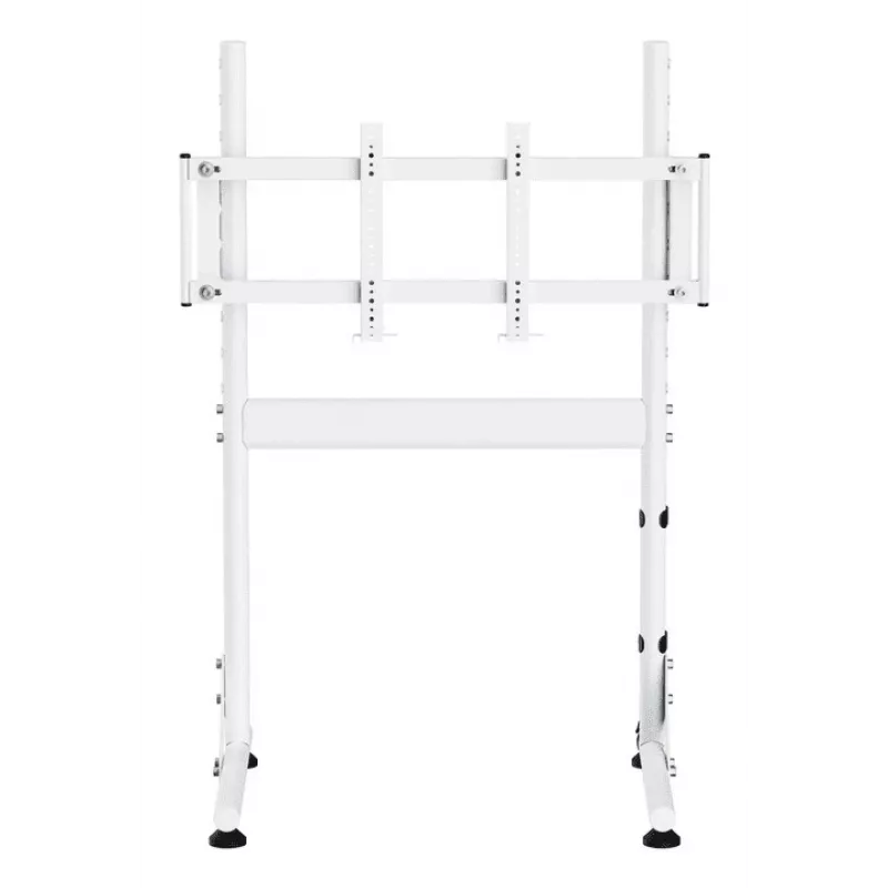 Oplite Nitrokart Monitor Stovas V2 Baltas - Plieninis pakėlimas su integruotu kabelių valdymu, 15kg talpa