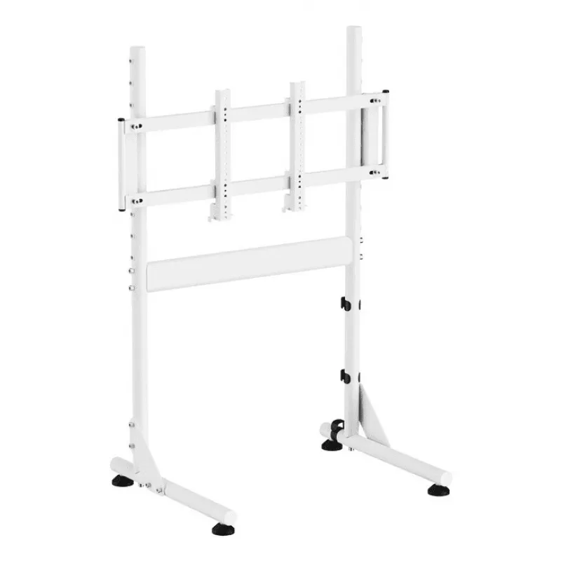 Oplite Nitrokart Monitor Stovas V2 Baltas - Plieninis pakėlimas su integruotu kabelių valdymu, 15kg talpa