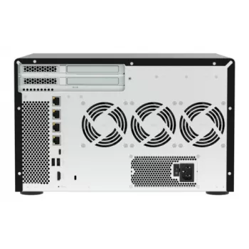 QNAP TVS-h1277AX-R5-16G 12 lizdų QuTS hero NAS, AMD EPYC 7232P 8 branduolių, 64GB DDR4 ECC, 2x25GbE SFP28, 2x2.5GbE, 12x U.2 NVMe/SATA SSD lizdai