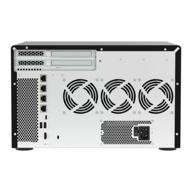 QNAP TVS-h1277AX-R5-16G 12 lizdų QuTS hero NAS, AMD EPYC 7232P 8 branduolių, 64GB DDR4 ECC, 2x25GbE SFP28, 2x2.5GbE, 12x U.2 NVMe/SATA SSD lizdai