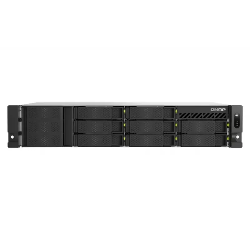QNAP TS-H1065EU-RP 10 lizdų stelažinis NAS su Intel Xeon D-1622, 16GB RAM, 2.5GbE, pertekliniu maitinimu